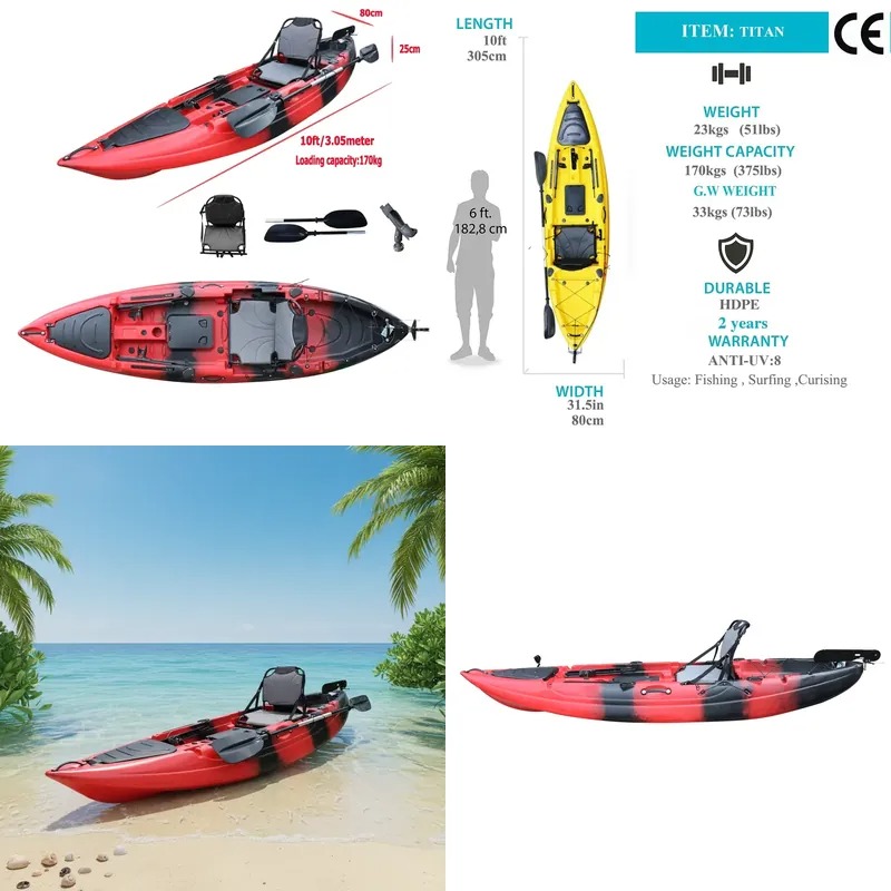 Kayak da Pesca Monoposto da 3  - Fishing Boat Paddle recensione e prezzo